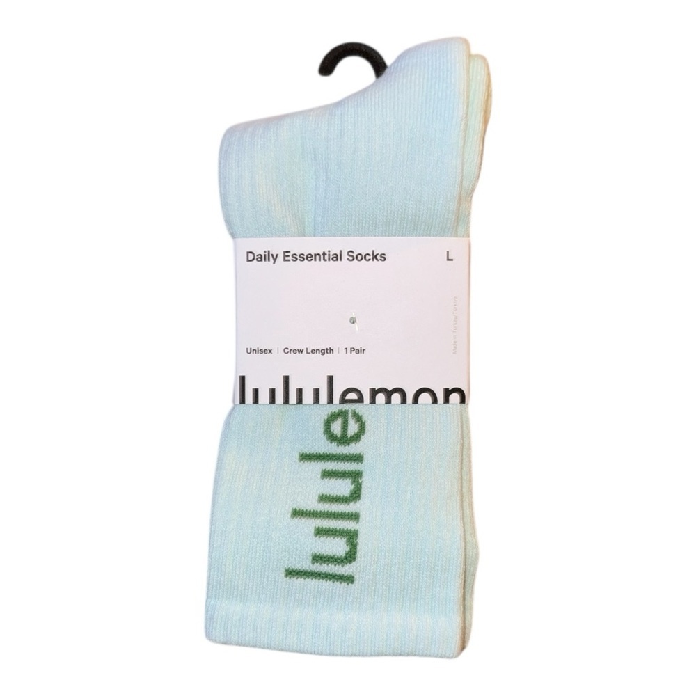 Lululemon Daily Essential Crew Socks Unisex Mint Breeze/Summer Willow Multi Size - Picture 7 of 8
